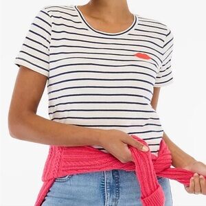 J.Crew Factory Collectors T- Striped & Embroidered